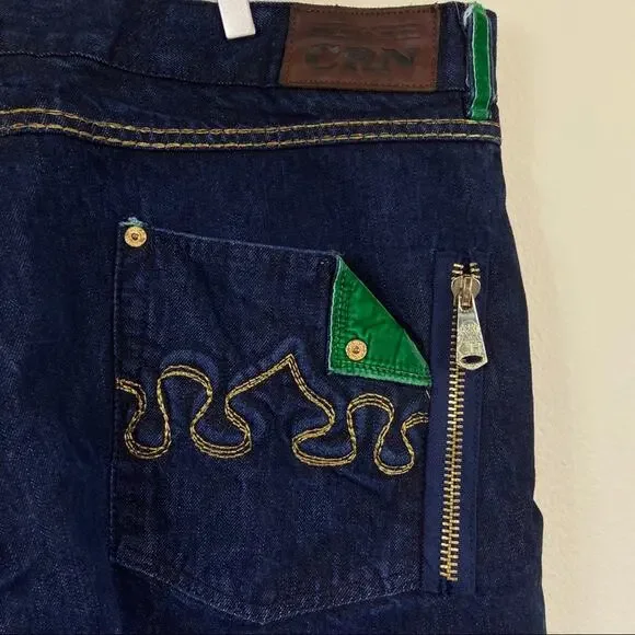 Crown Holder JeansVelvet Trimmed Sz 44